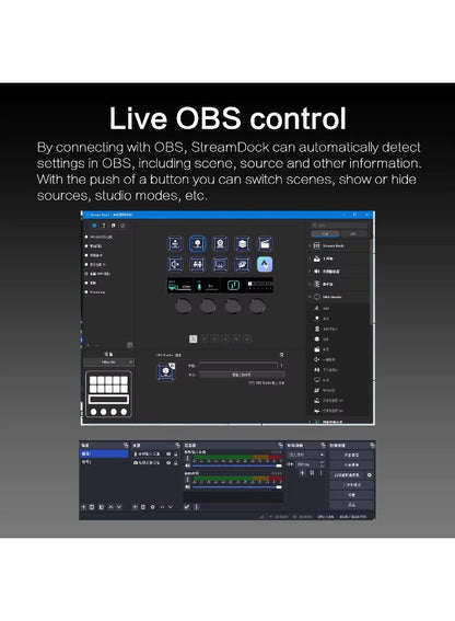 Mirabox N4 Stream Deck Controller with 10 Programmable LCD Keys, 4 Rotary Dials,
