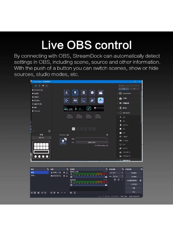 MiraBox N4 Stream Deck Controller with 10 Programmable LCD Keys, 4 Rotary Dials, Touch Bar and USB Hub, Macro Control Pad for Live Streaming, Gaming, Audio Mixing, Content Creation, OBS Studio, Twitch, YouTube, Windows and Mac