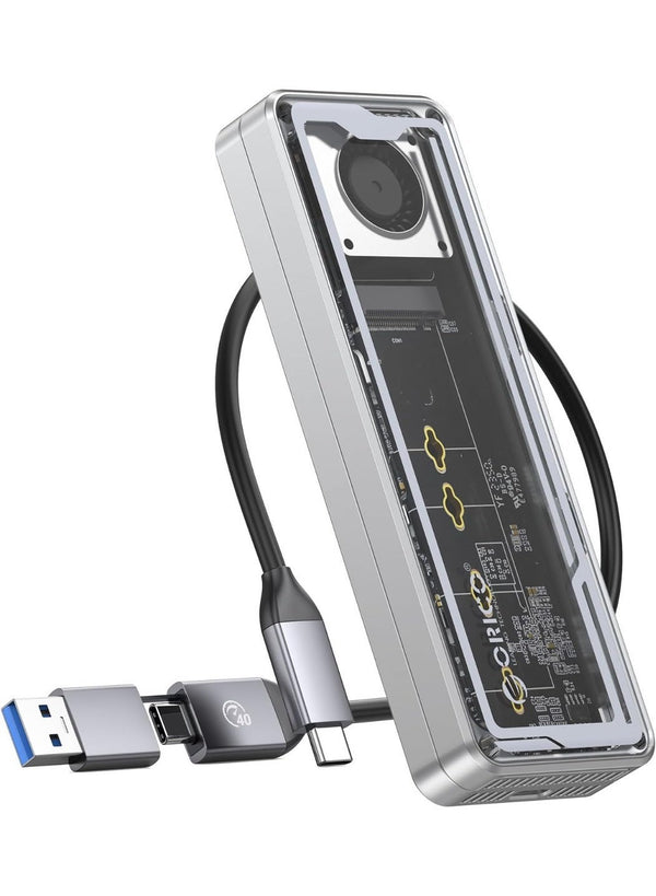 ORICO 40Gbps USB4 M.2 NVMe SSD Enclosure, Active Cooling Fan, Tool-Free Aluminum External SSD Case, Up to 3500MB/s, Supports 2230, 2242, 2260 and 2280 NVMe SSDs, Thunderbolt 4 Compatible, Thunderbolt 3 Compatible, Up to 8TB