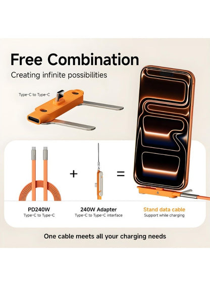 Basemo 240W Phone Holder Cable, USB-C Type-C Data Cable with PD Fast Charging, M