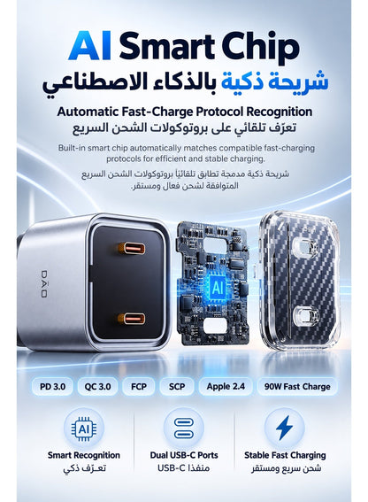 شاحن جداري ريدماجيك ميني 90 واط GaN