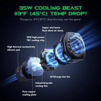 Black Shark Magnetic Phone Cooler 5 Pro - 18 Addressable RGB LEDs, Detachable Grip, APP-Controlled Thermostatic Cooling Fan for iPhone MagSafe/Android/iPad -Gaming/Streaming/Photography (LEBANON  ONLY)