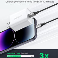 UGREEN travel charger PD USB C Mobile Charger 30W PD Fast Charger USB C Power Adapter Charging