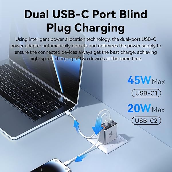 نوبيا ريد ماجيك كتلة شاحن USB-C 80W بثلاثة منافذ شاحن جدار سريع GaN PS PD30 محول طاقة لماك بوك برو/إير وديل XPS والآيباد برو وجالاكسي S24 وبيكسل والآيفون 16/15 وأكثر
