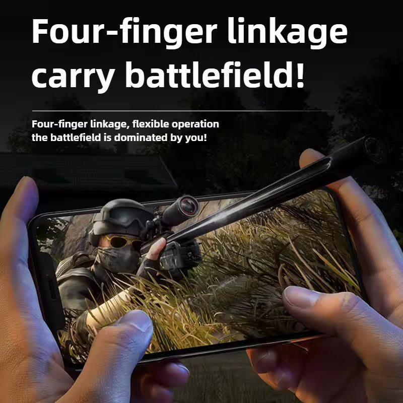 MEMO AK05 4 Finger Mobile Phone Sensitive Game Trigger for PUBG Aim Shooter L1 R1 ABS/Alloy Key Button for IOS Android Universal - MOBILE ONLY