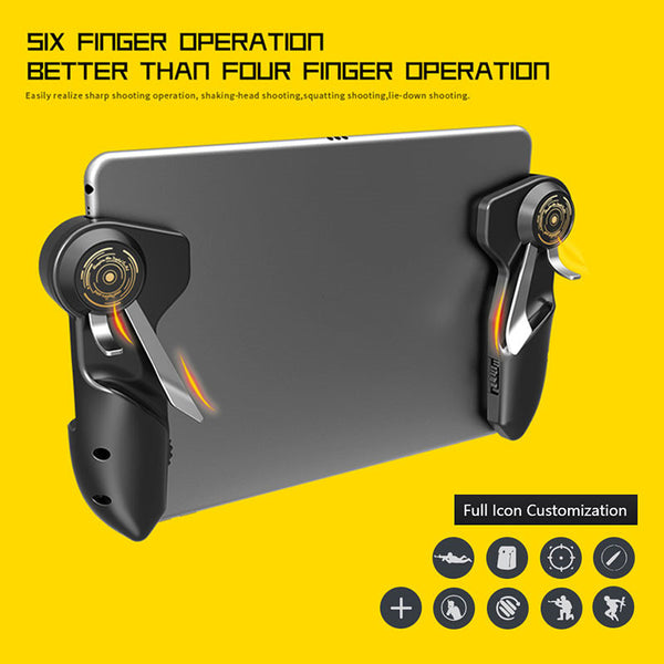 L2R2 Memo AKPAD MECHANICAL Mobile Gamepad Controller for iPad Tablet Six Finger Games Trigger Joysticks L2 R2 Fire Button Aim Key - TABLET IPAD ONLY