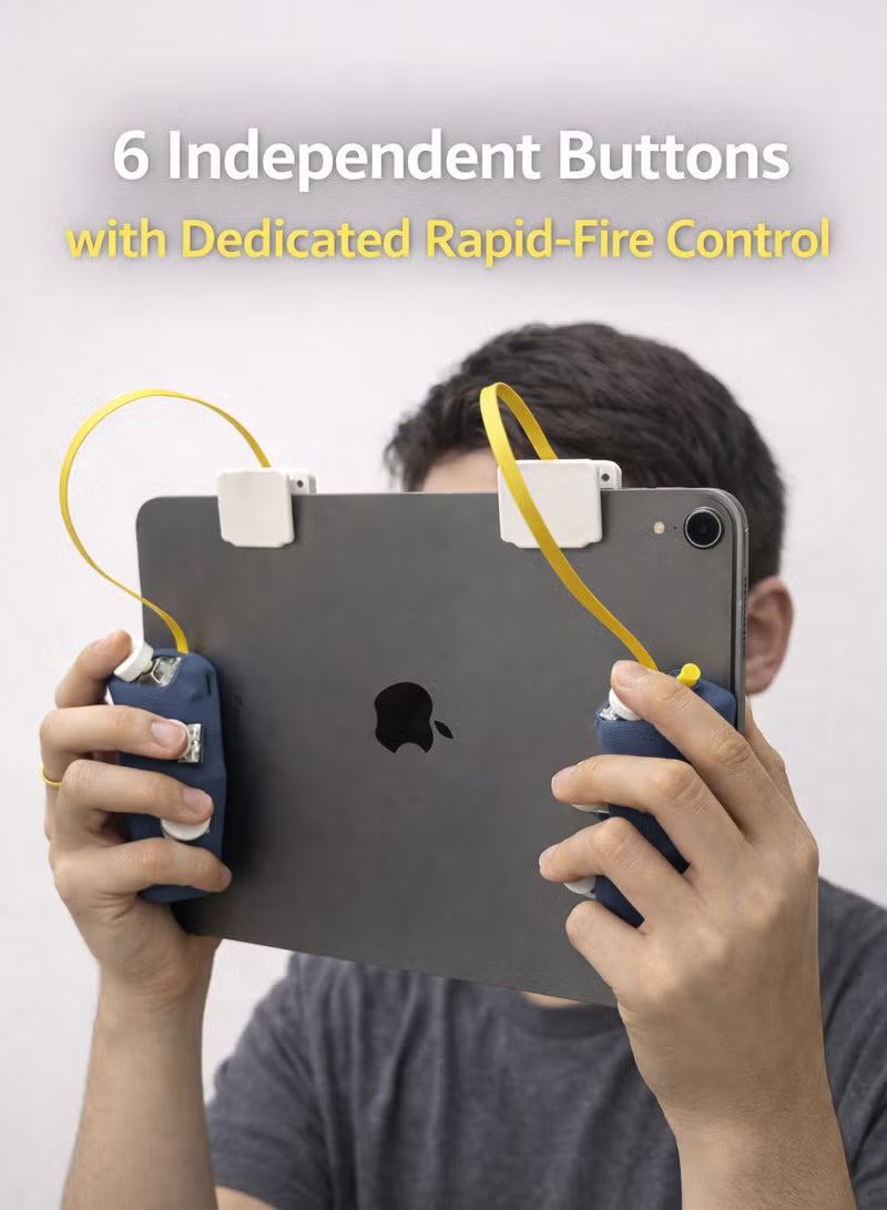 iPAD Piano Triggers Automatic 6-Finger Gaming Triggers for iPad & Tablets –Professional Magnetic Control, High Responsiveness, No Screen Blocking, Compatible with iPad Pro, RedMagic Astra, RedMagic Nova, and All iPads for PUBG Mobile