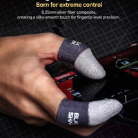 Black Shark 4 Gaming Finger Sleeves, Sweatproof Gaming Gloves Fingertip Silvercloth – Pro Finger Sleeves for Mobile/iPad Gaming ( 2 Pair - 4 pcs)