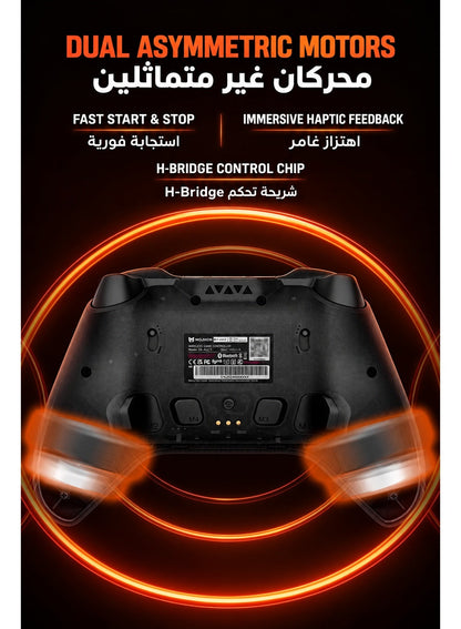 Wireless Gaming Controller MOJHON Storm 2 TMR Edition, 2000Hz PC & Switch Gamepad with 4096-Level TMR Joysticks, Hall + Micro Switch Triggers, 16 Mechanical Buttons, 4 Programmable Back Buttons, RGB & Charging Dock for PC, Switch, iOS & Android