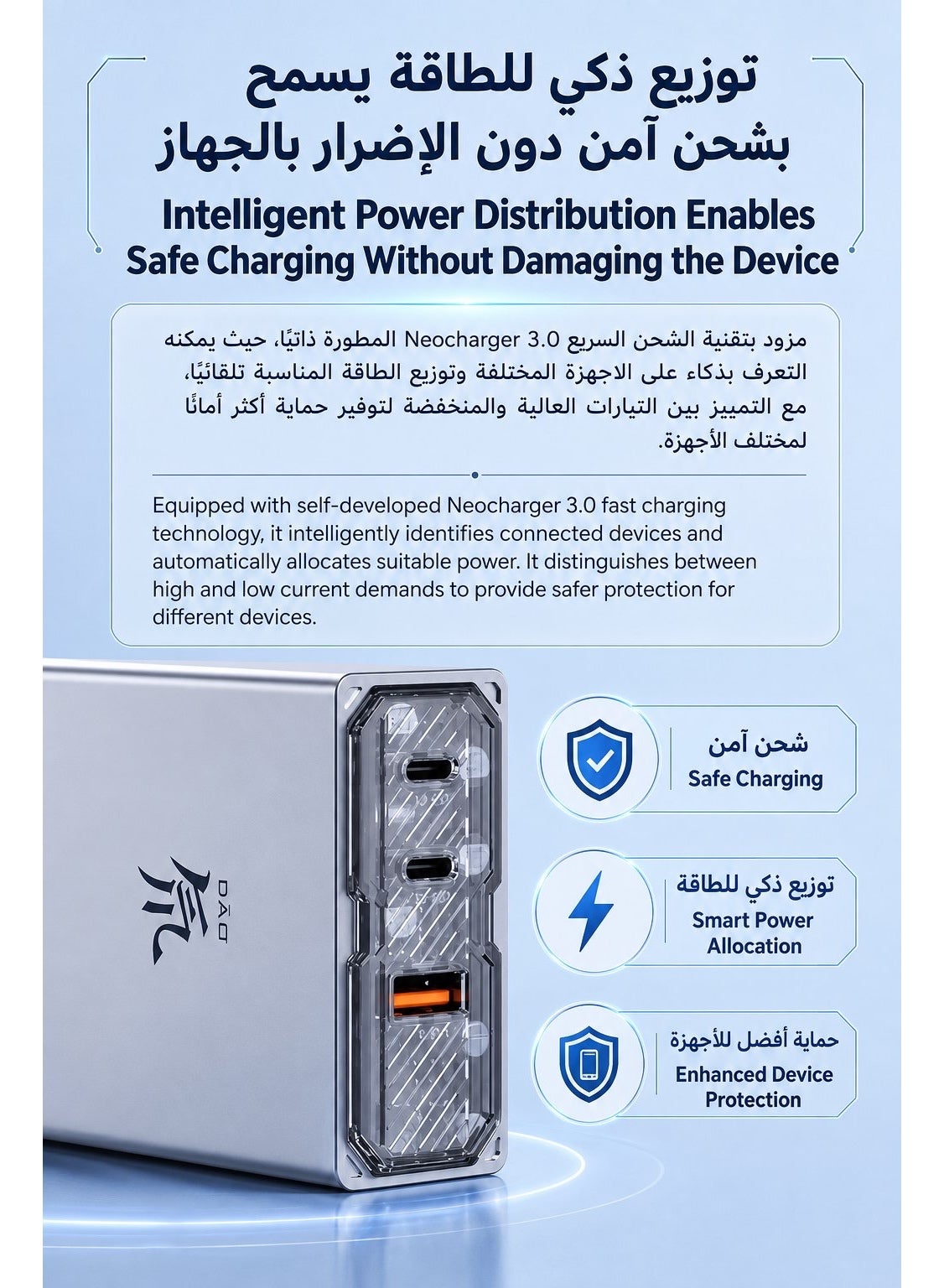 RedMagic 120W Triple-Port GaN Fast Charger with Transparent Tech Design, NeoCharger 3.0 Smart Power Allocation, Compact 