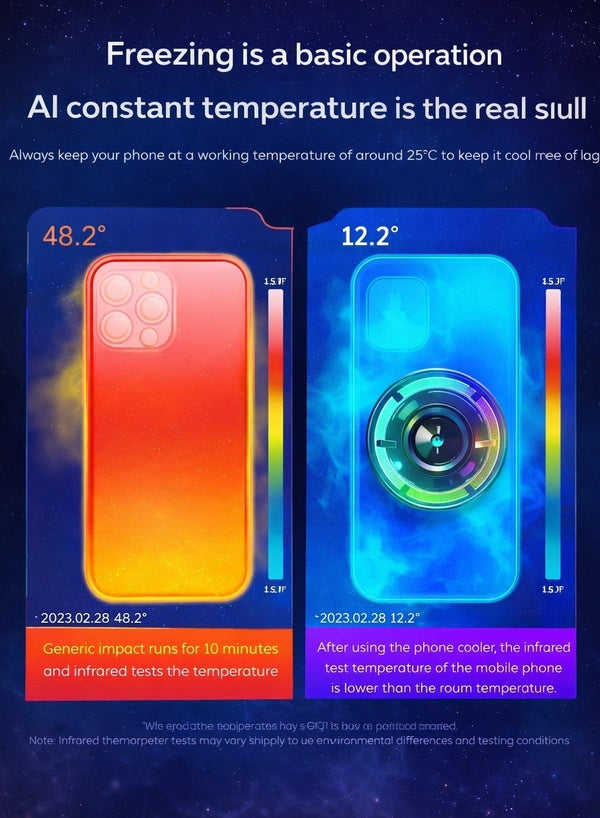 CX15 Ai Magnetic Smartphone Cooler, 15W Fast Cooling Semiconductor Radiator Fan for Gaming, Live Streaming & Vlogging – Ultra Quiet Heat Dissipation for iPhone 12/13/14/15 Series, Android Phones & iPad Tablets