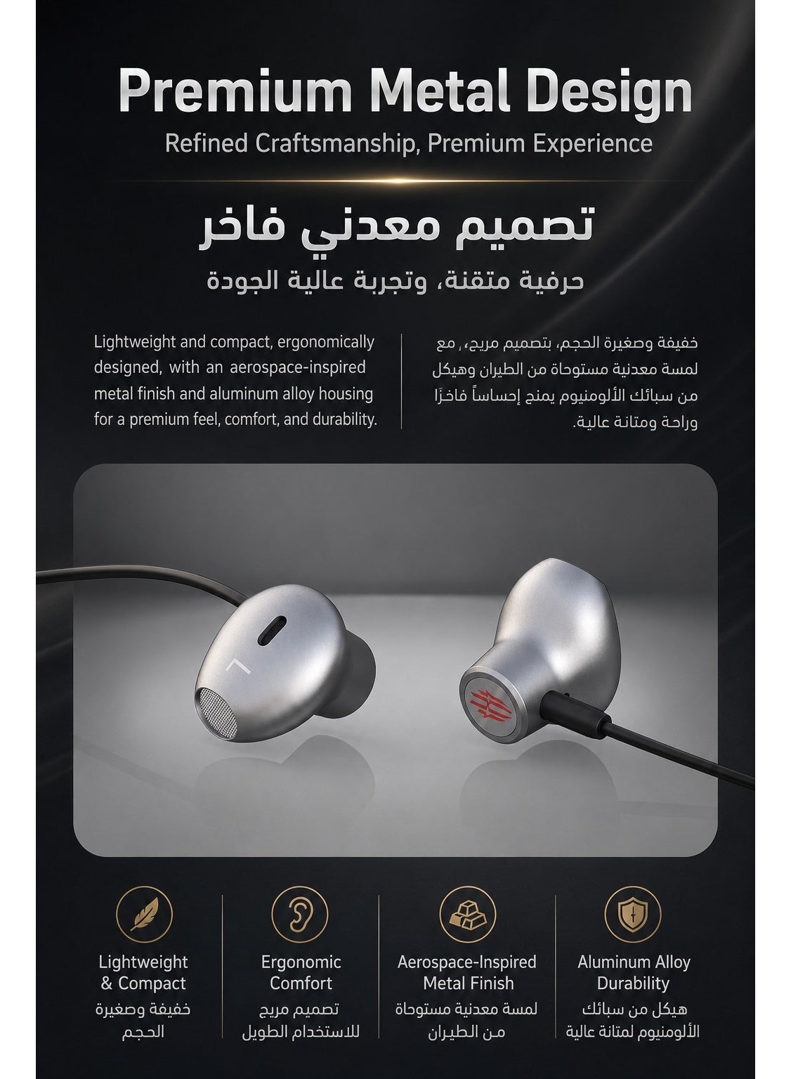 RedMagic Gaming Earphones with 3.5mm Jack and Microphone – In-Ear Headphones for Mobile and iPad Gaming