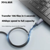 PIVA USB-C Extension Cable Thunderbolt 4 (Male to Female), 50cm Length, 40Gbps Data Transfer, PD 240W Fast Charging, 8K@60Hz Video Output, High-Performance Data, Audio & Video Transmission, Durable Design, Compatible with Smartphones, RedMagic, iPhone