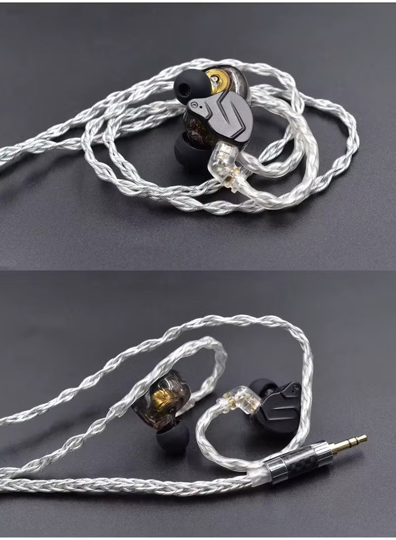 Z 784 Core Blue-Silver Mixed Silver-Plated Hi-Fi Audio Upgrade Cable, 3.5mm Plug, 2-Pin Connector, Low-Loss High-Purity Replacement Cable for KZ IEM Earphones