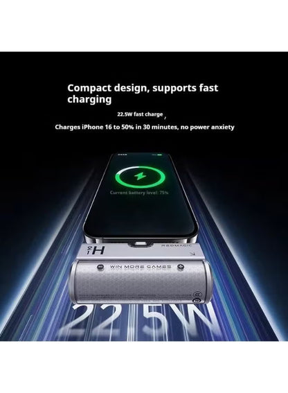 ريد ماجيك بنك طاقة صغير 22.5W لمبردات ريد ماجيك والهواتف الذكية، شحن سريع، سعة 5000mAh، متوافق مع ريد ماجيك 6 Pro Cooler والإصدارات السابقة و iPhone و Samsung
