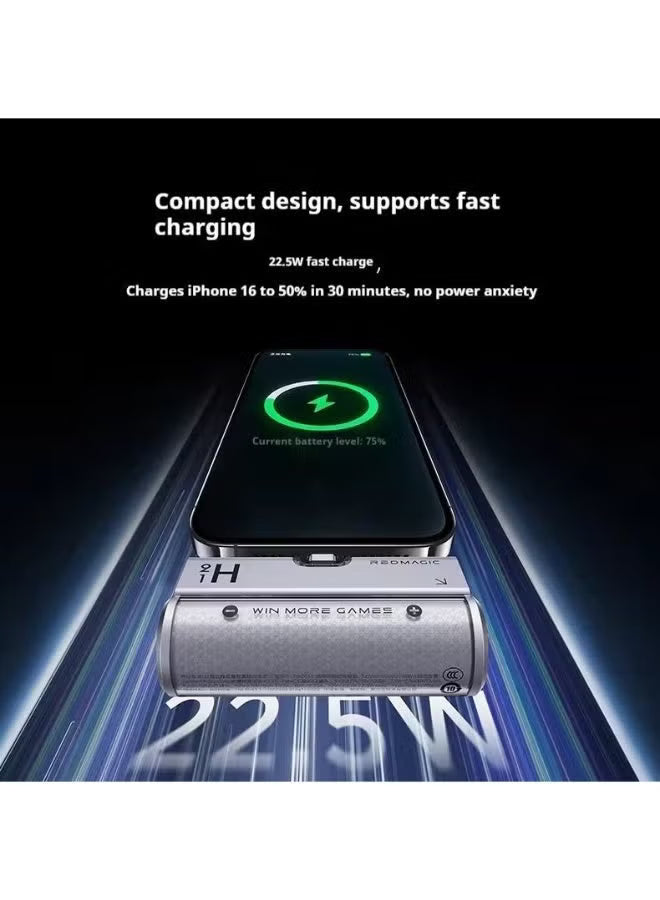 ريد ماجيك بنك طاقة صغير 22.5W لمبردات ريد ماجيك والهواتف الذكية، شحن سريع، سعة 5000mAh، متوافق مع ريد ماجيك 6 Pro Cooler والإصدارات السابقة و iPhone و Samsung