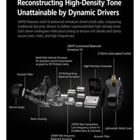 KZ AM16 IEM 16-Driver Bass Improved Armature In-Ear Monitor Earphones, HiFi Professional IEM with 3-Way Crossover, Ultra-Wide Frequency Response, 0.75 mm 2-Pin Cable, Studio-Grade Sound for Music & Gaming – Bass Improved Version with Mic