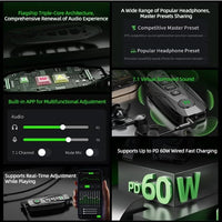PIVA GS20 Gaming Adapter & Converter Hub Dongle, 7.1 Surround Sound Card with App Control, Type-C USB Hub, 3.5mm Audio, RGB Lighting, 60W Fast Charging, 480Mbps High-Speed Data Transfer – Compatible with RedMagic, iPad, iPhone & Laptops