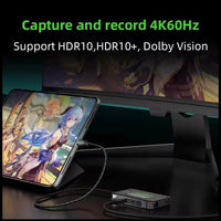 PIVA DS7 7-in-1 USB-C Docking Station & Gaming Hub – 4K@60Hz HDR Video, 100W PD Fast Charging, 32Bit/384KHz Hi-Fi Audio, Gigabit Ethernet, USB 3.1 Data Transfer for Streaming & Recording – Compatible with RedMagic, iPhone, iPad, Android & Laptops