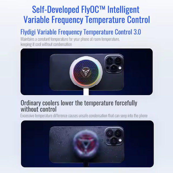 Flydigi B8X Magnetic Phone Cooler Fan Ultra Fast Heat Dissipation Frequency Conversion RGB Radiator for iPhone iPad Android