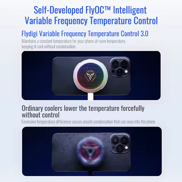 Flydigi B8X Magnetic Phone Cooler Fan Ultra Fast Heat Dissipation Frequency Conversion RGB Radiator for iPhone iPad Android