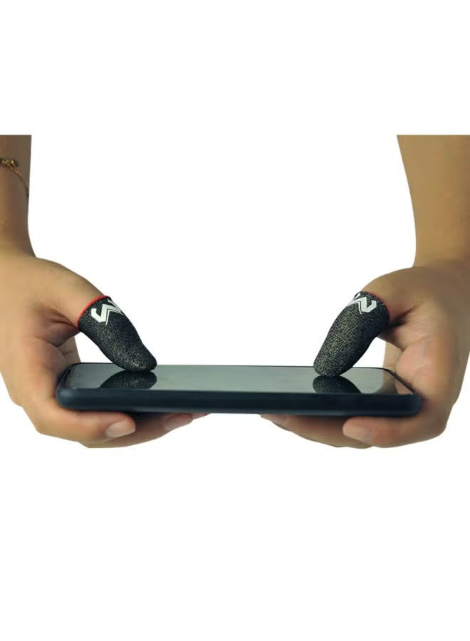 MEMO FS01 Gaming Finger Sleeves – Anti-Sweat, High Sensitivity Touch Screen Fingertips, Anti-Slip & Breathable for Smooth Mobile Gaming Control – Compatible with iPhone, iPad, RedMagic, Samsung – Ideal for PUBG, COD & FPS Gaming (1 Pair - 2 PCS)
