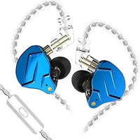 KZ ZSN PRO X IEM Dual Driver 1BA+1DD Hybrid Metal Earphones HiFi in-Ear Monitor with Detachable Recessed 2Pin Cable, Zinc Alloy Panel (With Mic, BLUE)