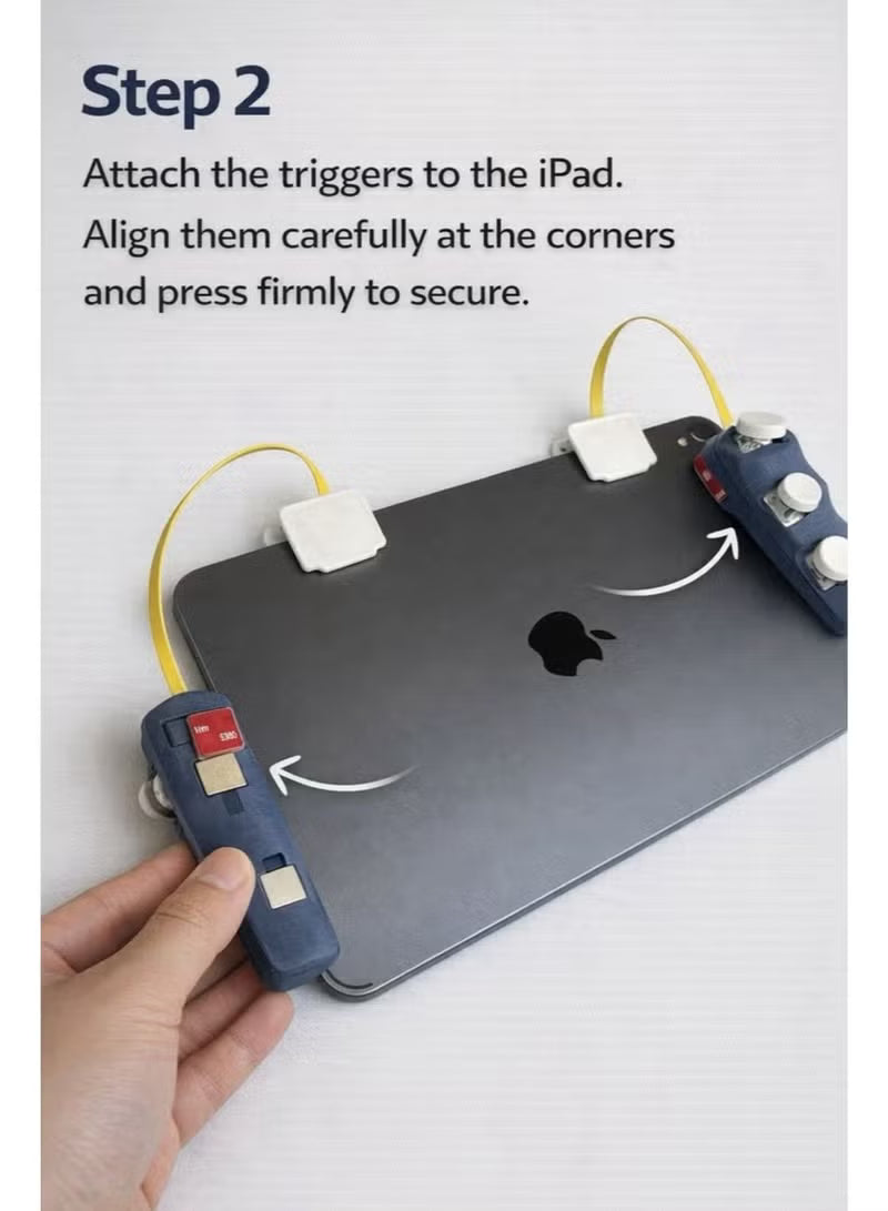 PAD Piano Triggers Automatic 10-Finger Gaming Triggers FV8 for iPad & Tablets –Professional Magnetic Control, High Responsiveness, No Screen Blocking, Compatible with iPad Pro, RedMagic Astra, RedMagic Nova, and All iPads for PUBG Mobile and Other Games
