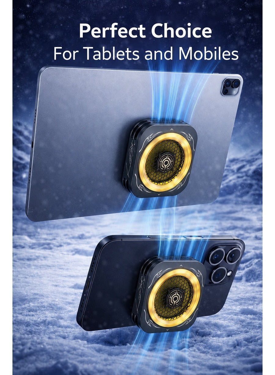Phone Cooler Nubia RedMagic 6 Pro Magnetic Phone/Tablet Cooler – 30W Ultra-Cooling Gaming Fan with Graphene Heatsink, and Magnetic Mount – For Smartphones, Tablets, iPad & Steam Deck (Perfect for PUBG Mobile, COD & More) - Special Edition Black