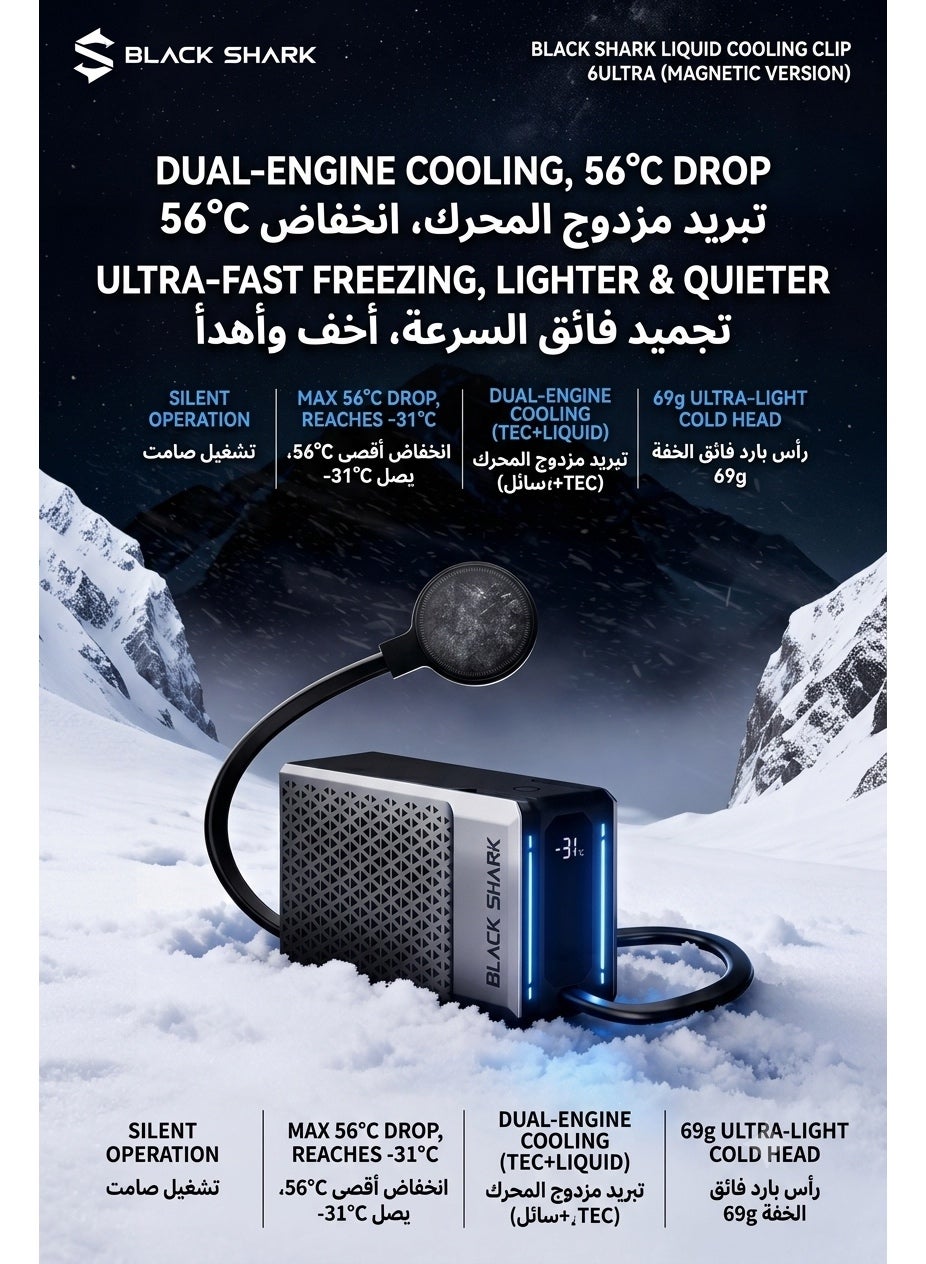Black Shark 6 Ultra 48W Liquid Cooling Phone & Tablet Cooler, - 56°C Temperature