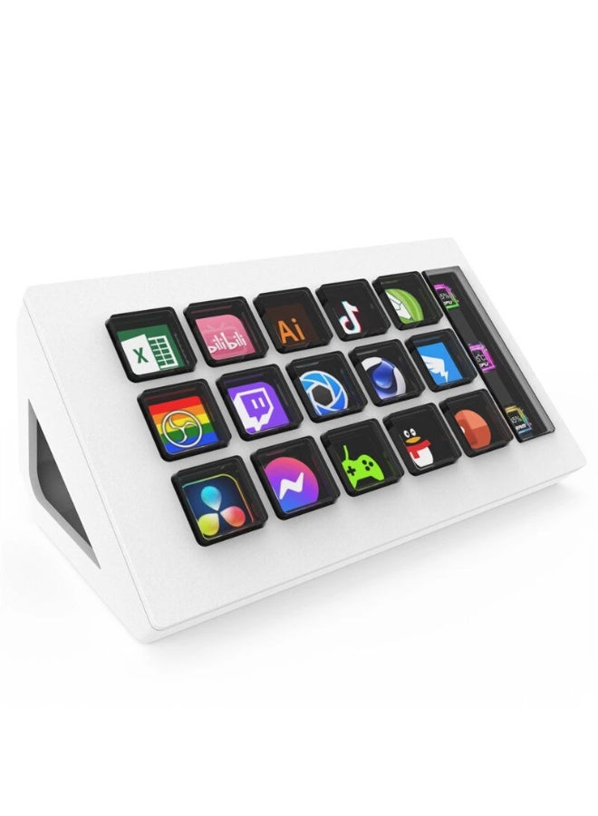 Mirabox 293S 15 LCD Keys Stream Deck with Extra Status Display Window, Customiza