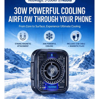Phone Cooler RedMagic 5 – 30W Magnetic Gaming Fan with Semiconductor Heatsink | Magnetic Mobile Cooler for Android, iPhone, iPad & Tablets – Ideal for Mobile Gaming & Live Streaming