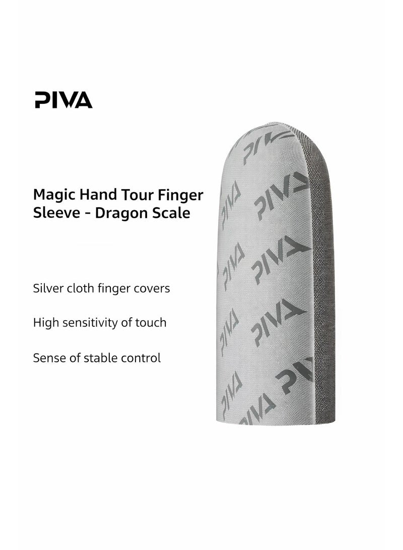 PIVA Dragon Scale Gaming Finger Sleeves – High Sensitivity Silver Fiber, Ultra-Thin & Lightweight, Anti-Sweat Breathable Touchscreen Finger Covers, Smooth & Lag-Free Control for PUBG Mobile, RedMagic, iPhone, iPad & Android (2 Pairs / 4 Pcs)