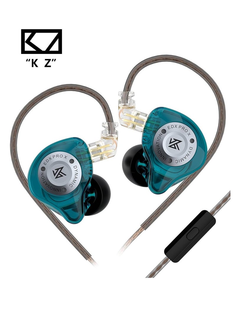 KZ EDX Pro X IEM in Ear Earphone, Single Dynamic Driver HiFi in-Ear Monitor with Ergonomic Shape, Wired Gaming Earbud, Detachable Cable for Audiophile (With Mic)