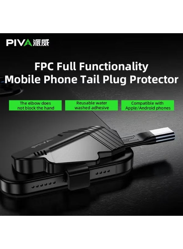 واقي PIVA Gaming FPC Elbow Tail Plug Type C – تصميم Ergonomic بزاوية 90 درجة، دعم 4K@60Hz، شحن سريع 60W ونقل بيانات 10Gbps لـ RedMagic و iPhone و Samsung و أجهزة Android والهواتف الذكية