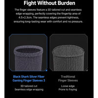 Black Shark 4 Gaming Finger Sleeves, Sweatproof Gaming Gloves Fingertip Silvercloth – Pro Finger Sleeves for Mobile/iPad Gaming ( 2 Pair - 4 pcs)