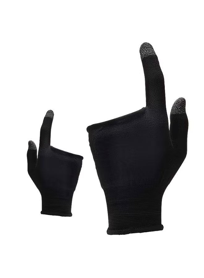 MEMO Carbon Fiber Two-Finger Gaming Glove – High Sensitivity Touch, Breathable & Sweat-Proof, Anti-Slip Design for Smooth & Precise Control – Compatible with iPhone, iPad, RedMagic, Samsung – Ideal for PUBG, COD & FPS Gaming (1 Pair - 2 PCS)
