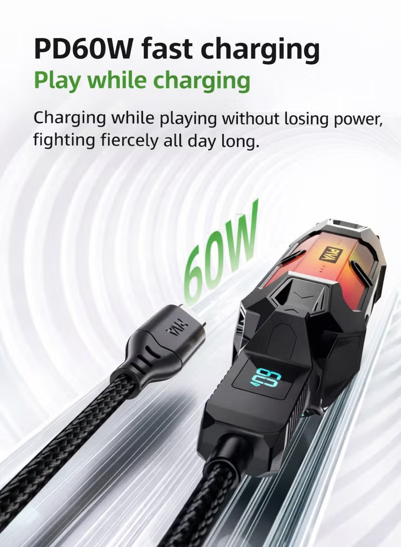 PIVA X41 4-in-1 USB-C Gaming Hub & Docking Station with DAC Sound Card, 60W PD Fast Charging, 3.5mm Audio Jack, USB Data Port, RGB Lighting – Compatible with iPhone, iPad, Android, RedMagic & Laptops