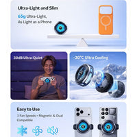Phone Cooler RedMagic 8 Air – Ultra-Light 18W Magnetic Gaming Fan with Clip & Semiconductor Heatsink For Smartphones Android & iPhone, Perfect for RedMagic Astra (Perfect for PUBG Mobile, COD, Fortnite & More)