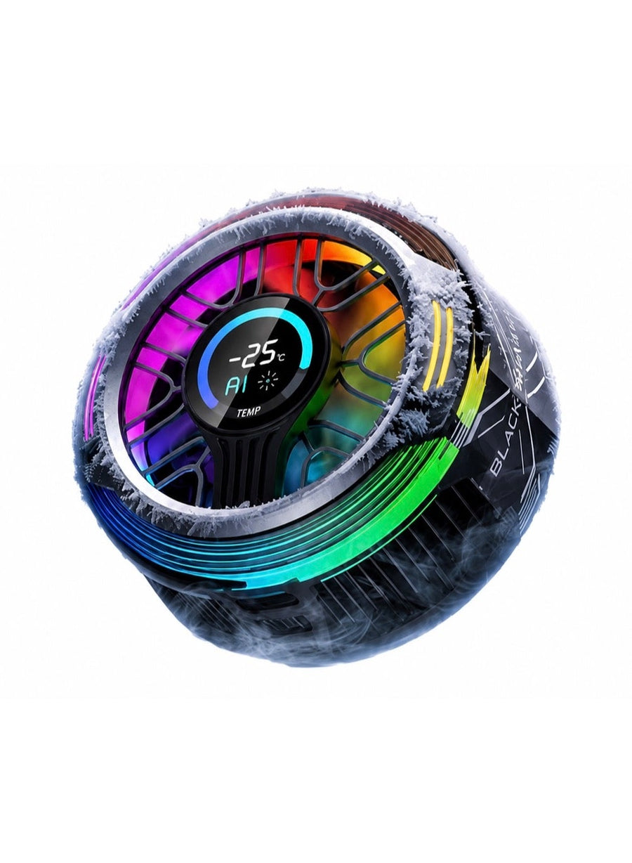 Phone Cooler Black Shark 6 Pro Magnetic Phone/Tablet Cooler – 35W Ultra-Cooling Gaming Fan with Smart Display, APP Smart Temperature Control, Magnetic Suction Sheet – For iPhone, RedMagic, Samsung, Android, iPad & Tablets (Perfect for PUBG Mobile