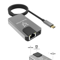 Sarafox 5-in-1 USB-C Gaming Docking Station & Hub Dongle with Gigabit Ethernet Adapter, Type-C to 3.5mm Audio, USB-A 3.1, 100W PD Fast Charging, Low-Latency Network for Gaming & Live Streaming – Compatible with RedMagic, iPad, iPhone 15/16/17 Series, Andr