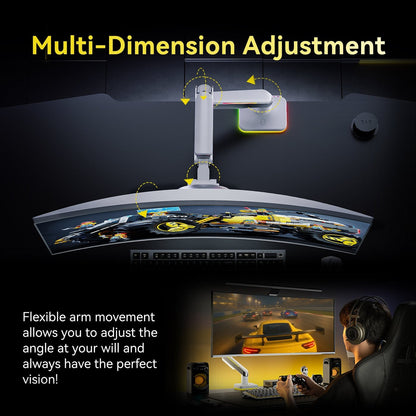 Humanex Humanex Brilliance Angel Premium Professional RGB Gaming Monitor Arm, He