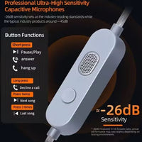 KZ M2 Type-C 0.78mm Silver-Plated Earphone Upgrade Cable, featuring Dual Microphones, High-Performance DAC Chip, Hi-Fi Audio Decoding, and Adjustable Sound Modes. Premium 0.78mm Type-C IEM Cable compatible with KZ ZS10 Pro 2 and other 0.78mm pin earphones