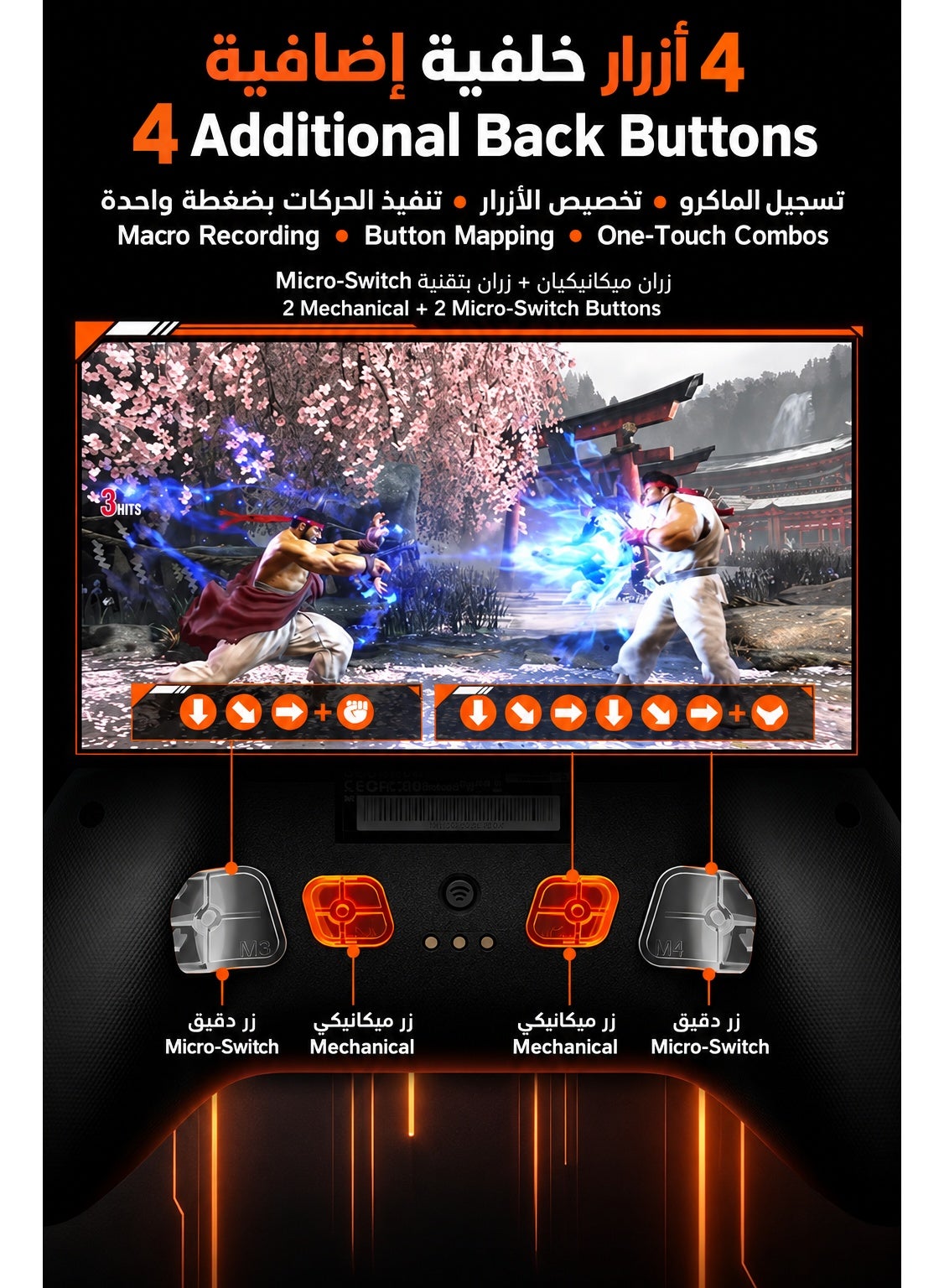 Wireless Gaming Controller MOJHON Storm 2 TMR Edition, 2000Hz PC & Switch Gamepad with 4096-Level TMR Joysticks, Hall + Micro Switch Triggers, 16 Mechanical Buttons, 4 Programmable Back Buttons, RGB & Charging Dock for PC, Switch, iOS & Android