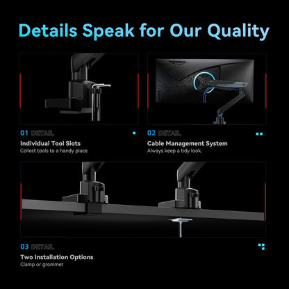 Humanex Humanex Stealth Mecha Premium Professional Gaming Monitor Arm, Single Mo