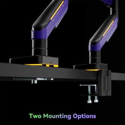 Humanex Humanex Premium Professional RGB Gaming Monitor Arm, Heavy Duty Single M