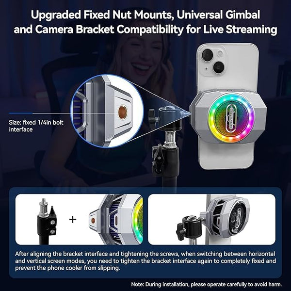 RedMagic 6 Mobile Cooler for Gaming, 30W with Retractable Clip RGB LED