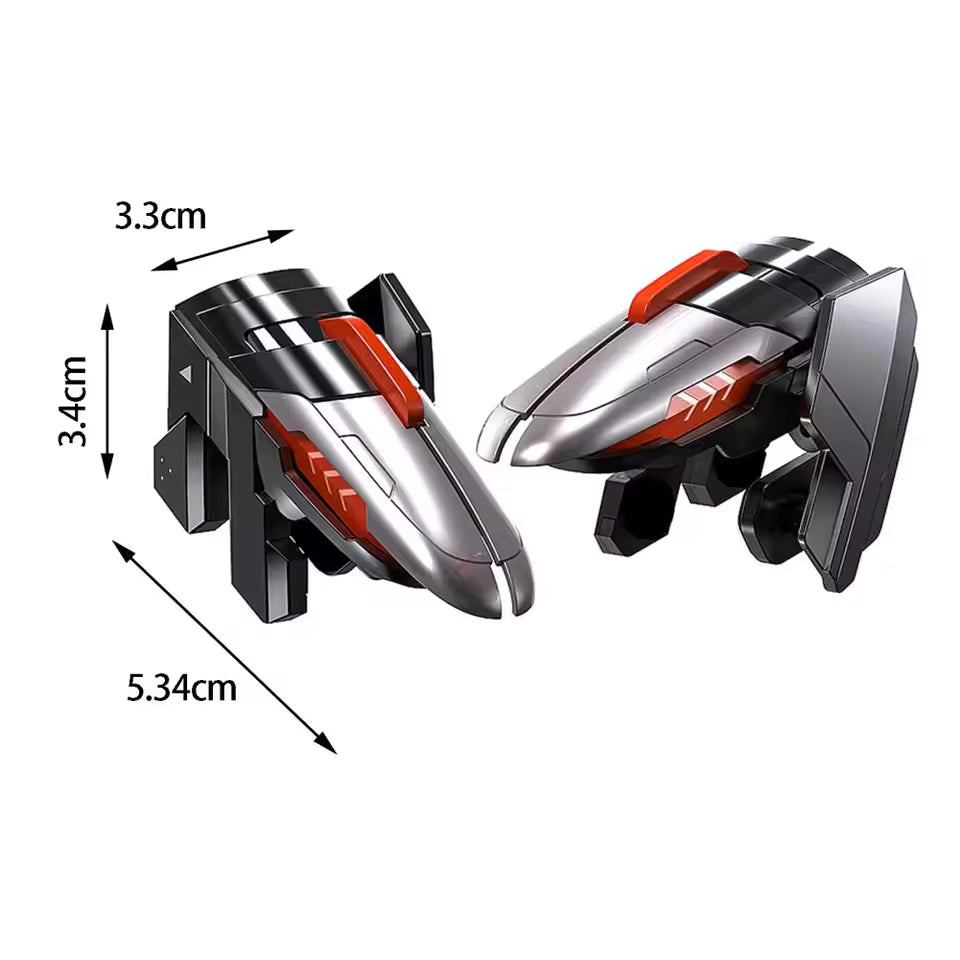 MEMO AK06 Automatic Laser Gaming Mobile Triggers, Super Fast Shooting, 25mAh long-lasting battery,High-Frequency Burst Mode, Alloy Buttons, iPhone/Android Compatible, PUBG Battlefield Accessory