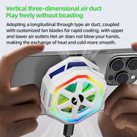PIVA B21 Black Magnetic Back Cooling Fan Mobile Phone Radiator Intelligent Temperature Control Connectable APP Gaming Ring Light