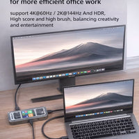 PIVA G71 USB-C 7-in-1 Smart Docking Station Multi-Function Hub with Built-in Display Screen, 4K HDMI, PD 100W Fast Charging, Gigabit Ethernet Adapter, USB 3.0 & Audio – Compatible with RedMagic, iPad, iPhone, Samsung & Laptops and PC